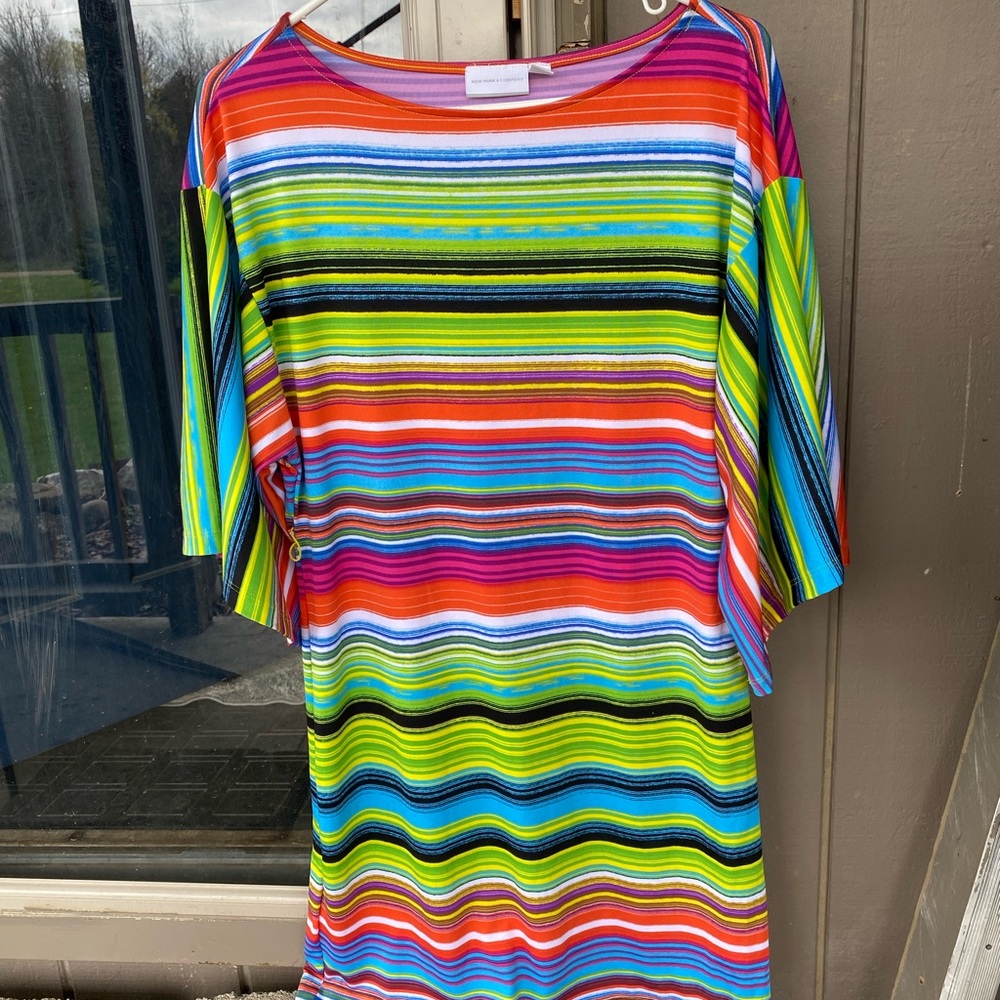 New York & company stripped spring summer dress